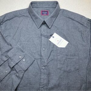 Untuckit Sherwood Long Sleeve Shirt XXXL Dark Gray 100% Cotton NWT‎